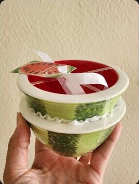Green Watermelon Themed Dip Nut Bowls Set